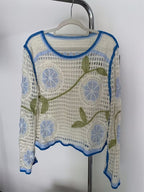 Women Knitted Summer Patterned Blouse Reddy