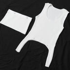 Deconstruction Irregular Asymmetric Detachable Two Piece Vest Knitted Top OFAN