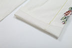 Women Clothing Summer Casual Side Striped Embroidered Ribbon Straight Leg Pants Howe