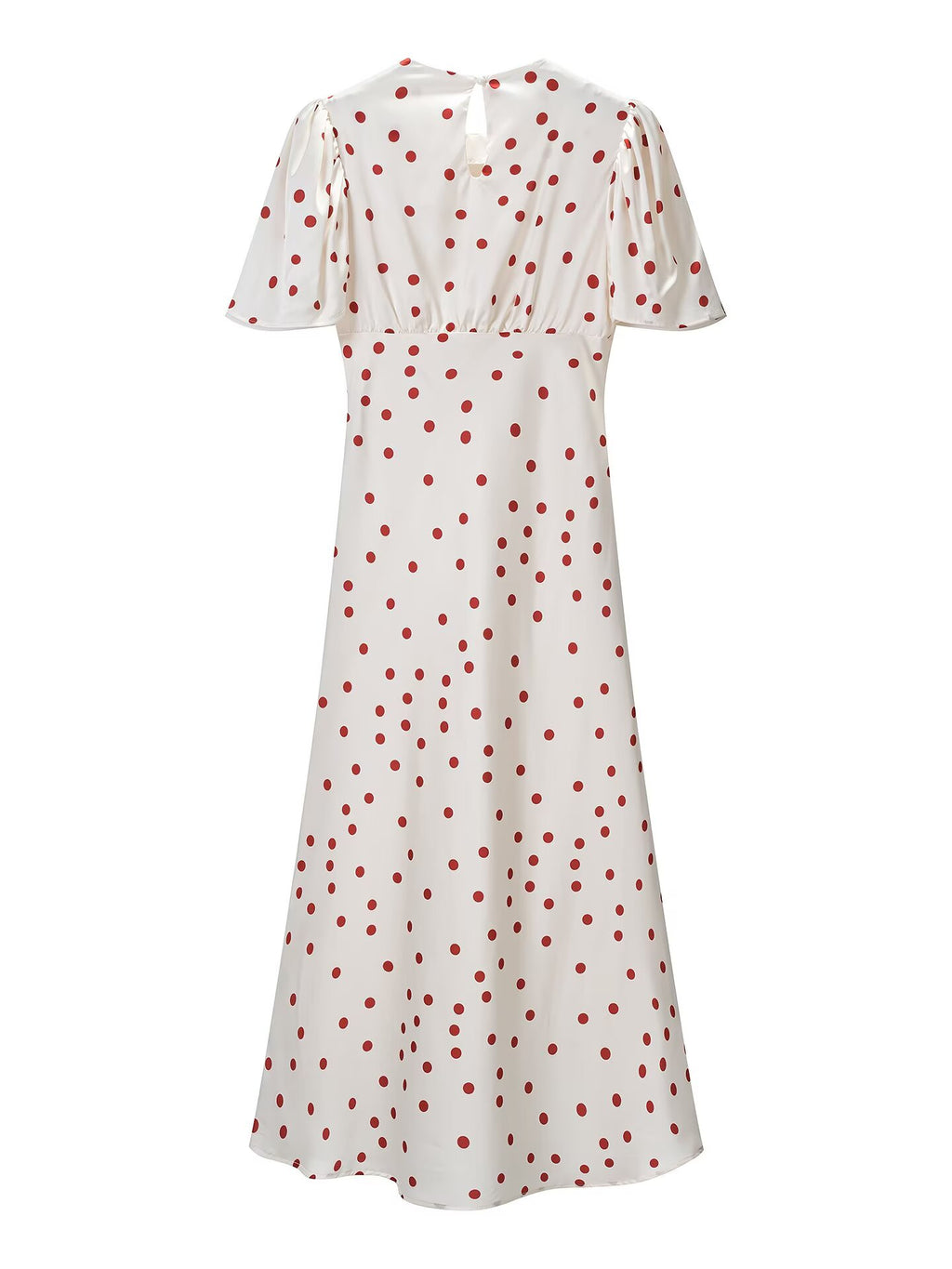 Women Clothing Summer Sweet Niche round Neck Polka Dot Print Stringy Selvedge Dress JiaJia