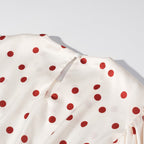 Women Clothing Summer Sweet Niche round Neck Polka Dot Print Stringy Selvedge Dress JiaJia