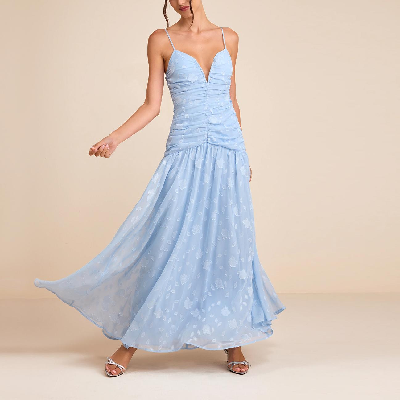 Women Clothing French Strap Floral Elegant Holiday Dress Miss Siss