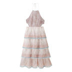 Women Clothing Sexy Multi Layer Lace Decoration Halter Lace up CHEN