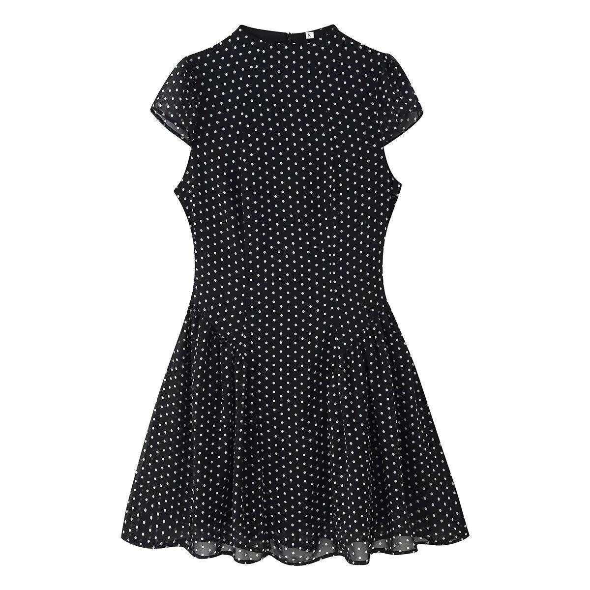 Women Polka Dot Waist Controlled Dress CHEN