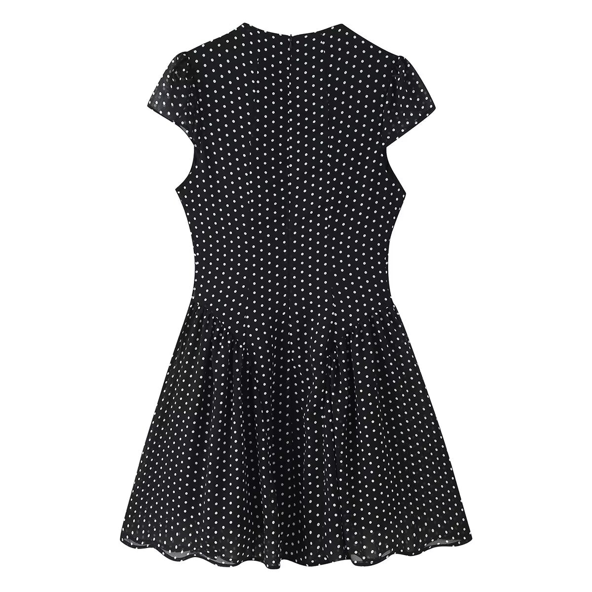 Women Polka Dot Waist Controlled Dress CHEN