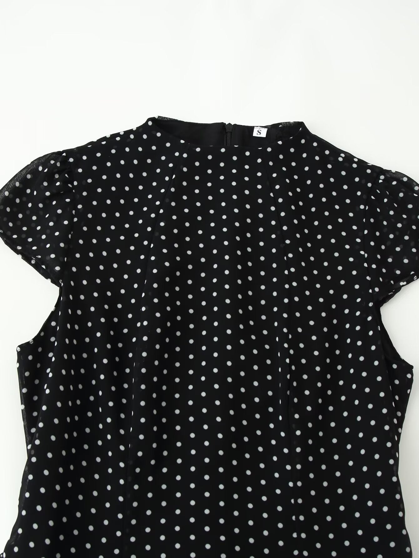 Women Polka Dot Waist Controlled Dress CHEN