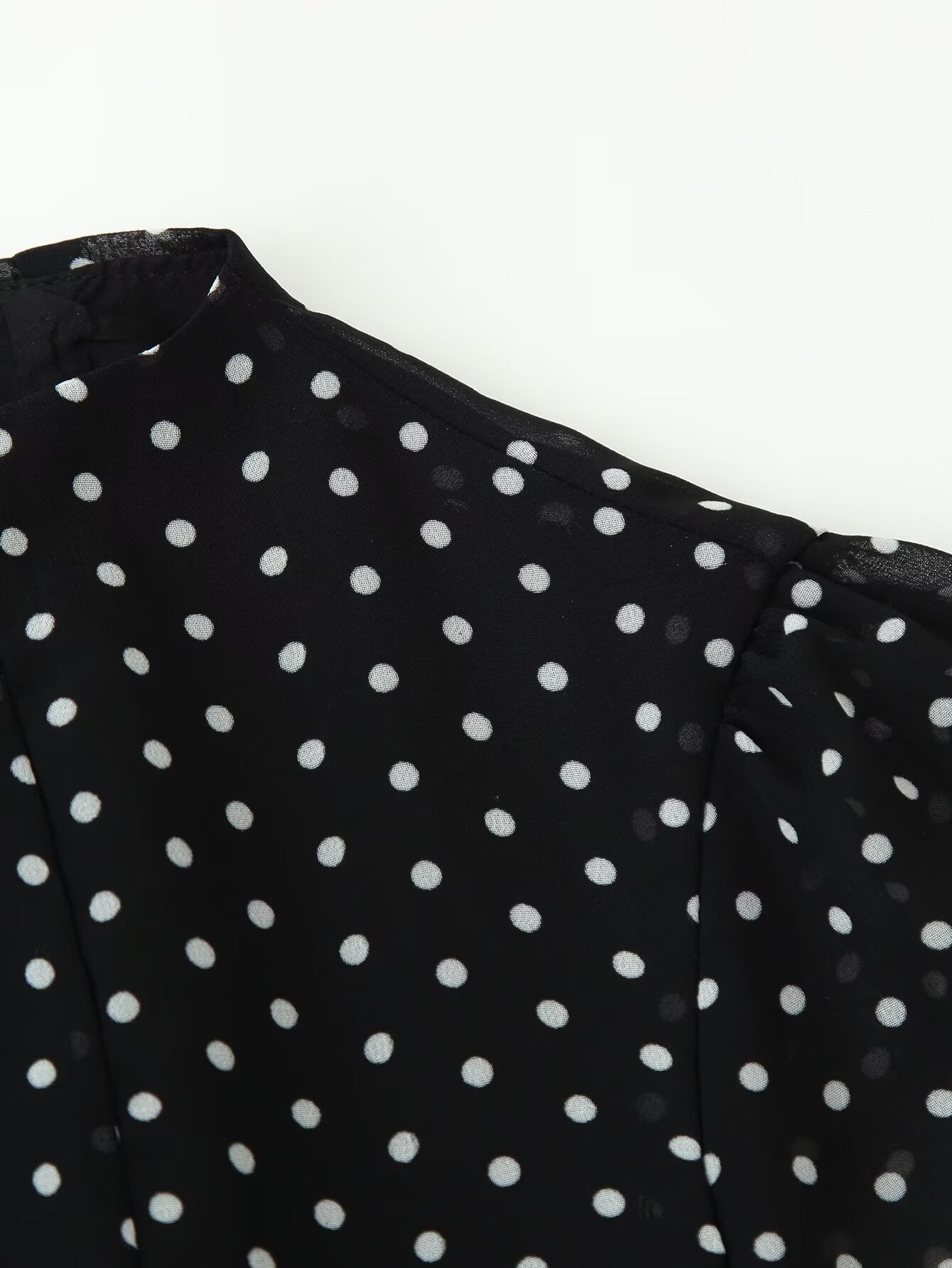 Women Polka Dot Waist Controlled Dress CHEN