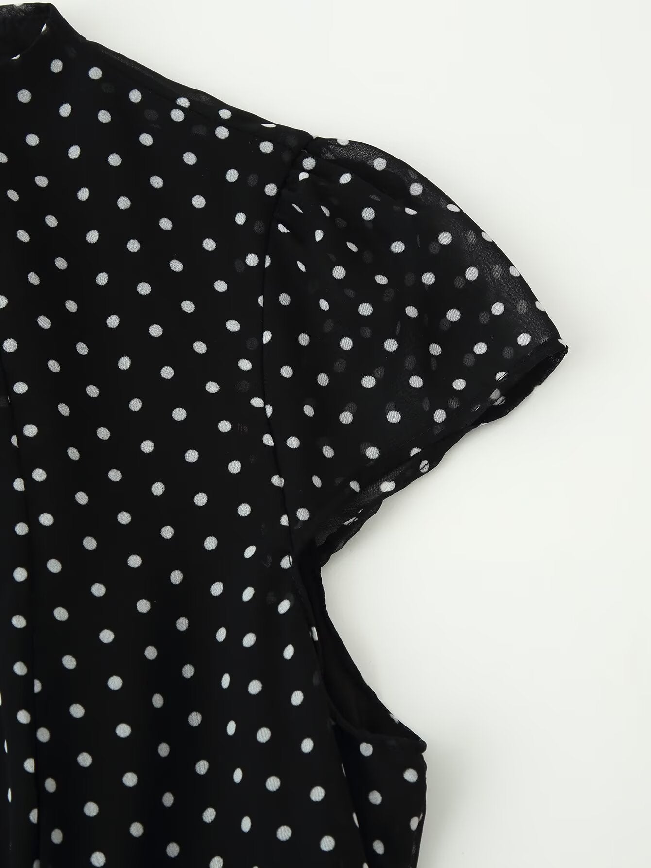 Women Polka Dot Waist Controlled Dress CHEN