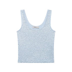 Summer French round Neck Beads Decoration Metal Thread Knitted Vest Outer Wear Top Shell
