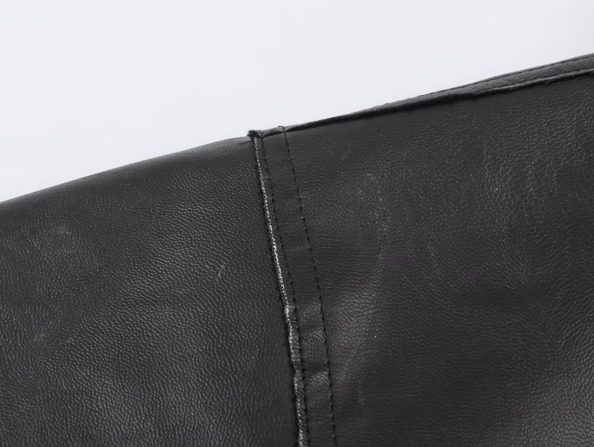 Women Clothing Autumn Winter Casual Long Sleeved Collared Faux Leather Buckle Coat SenDa