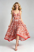 Women Summer Printed Halter Maxi Dress ESUNG