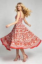 Women Summer Printed Halter Maxi Dress ESUNG