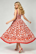 Women Summer Printed Halter Maxi Dress ESUNG