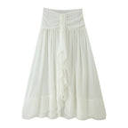 Women Clothing Summer Lace Ruffled Ribbon Skirt Set CHEN