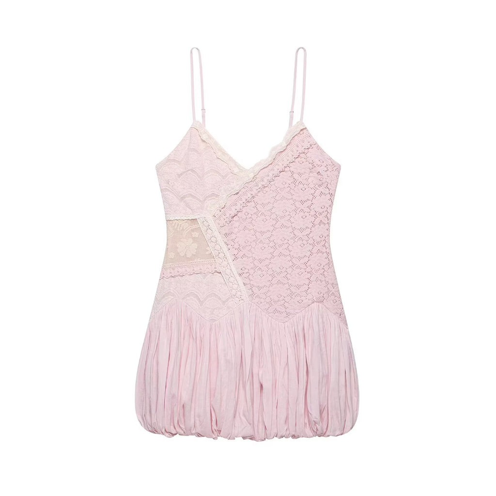 Women Clothing Autumn Sexy Balloon Lace Dress flightCourse