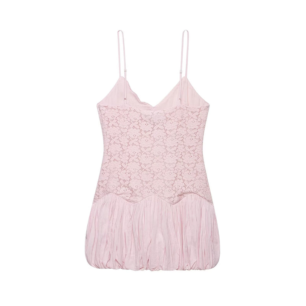 Women Clothing Autumn Sexy Balloon Lace Dress flightCourse