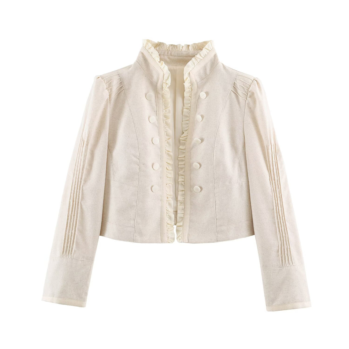 Women Clothing Autumn Slimming Laminated Decoration Short Blazer SenDa