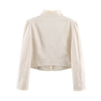 Women Clothing Autumn Slimming Laminated Decoration Short Blazer SenDa