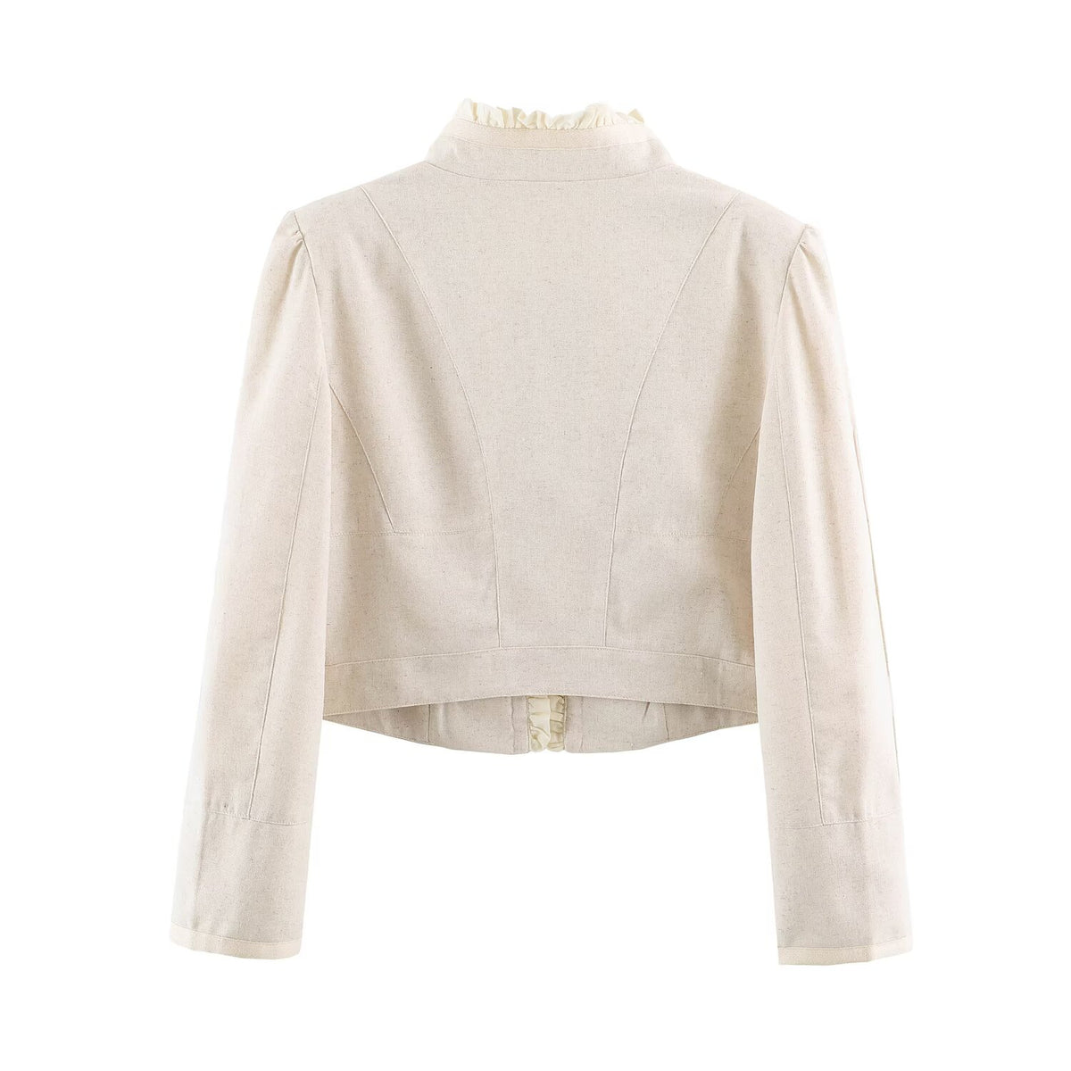 Women Clothing Autumn Slimming Laminated Decoration Short Blazer SenDa