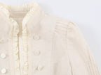 Women Clothing Autumn Slimming Laminated Decoration Short Blazer SenDa