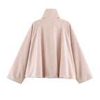Casual Simple Zipper Stand Collar Bomber Jacket Coat Women SenDa