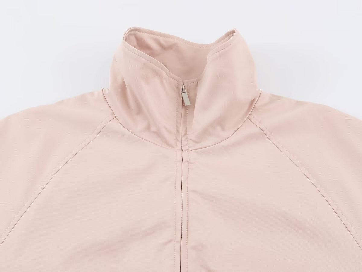 Casual Simple Zipper Stand Collar Bomber Jacket Coat Women SenDa