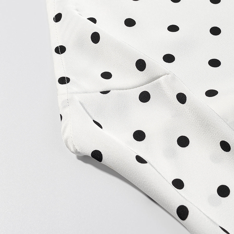 Women Retro Wild Slim Fit Backless Polka Dot Halter Dress JiaJia