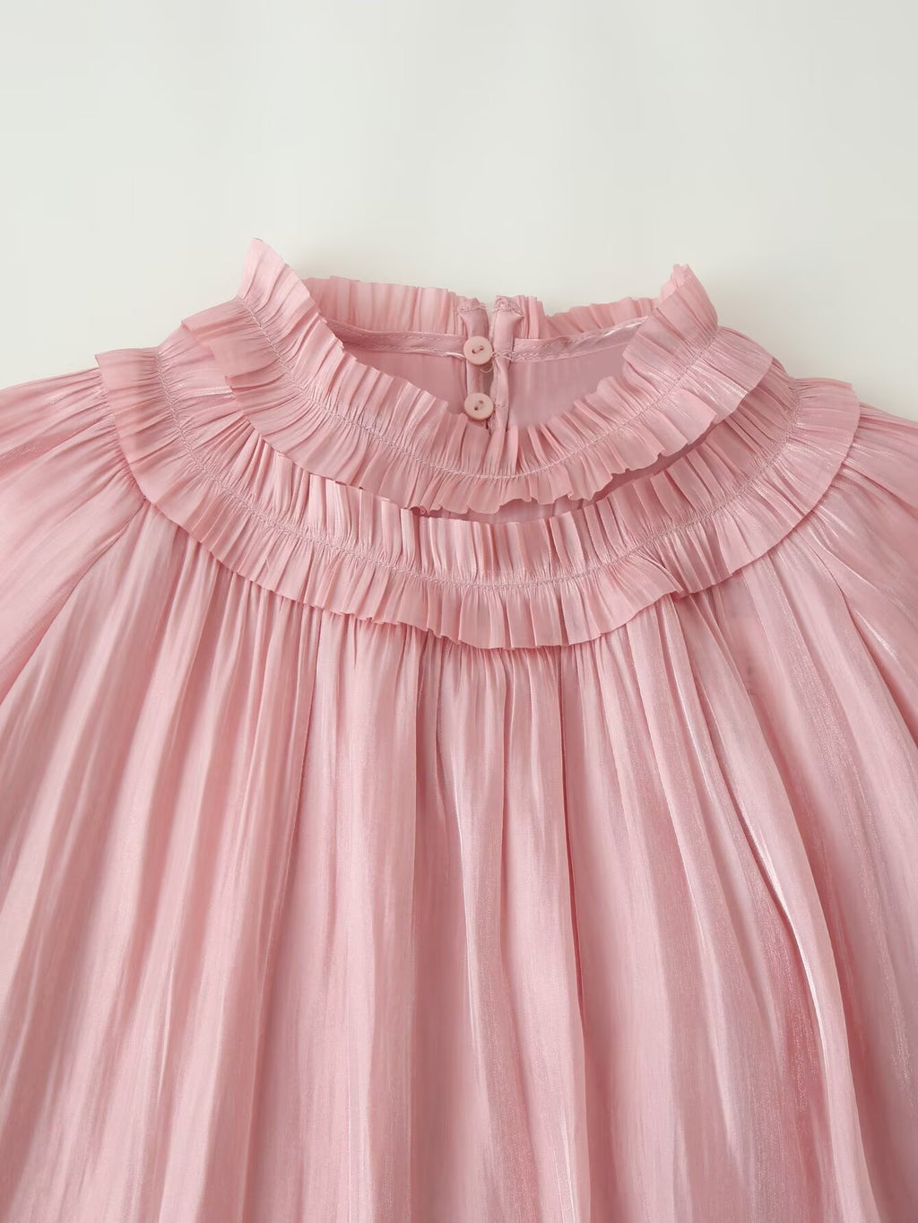 Women Clothing Autumn Gentle Elegant Bright Effect Short Sleeve Shirt CHEN