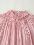 Women Clothing Autumn Gentle Elegant Bright Effect Short Sleeve Shirt CHEN