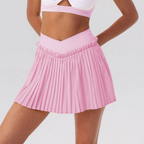 Summer Yoga Skirts Women Anti Exposure High Waist Belly Contracting Skirt Sports Pleated Skirt Slim Fit Tennis Skirt Quick Drying Yevki