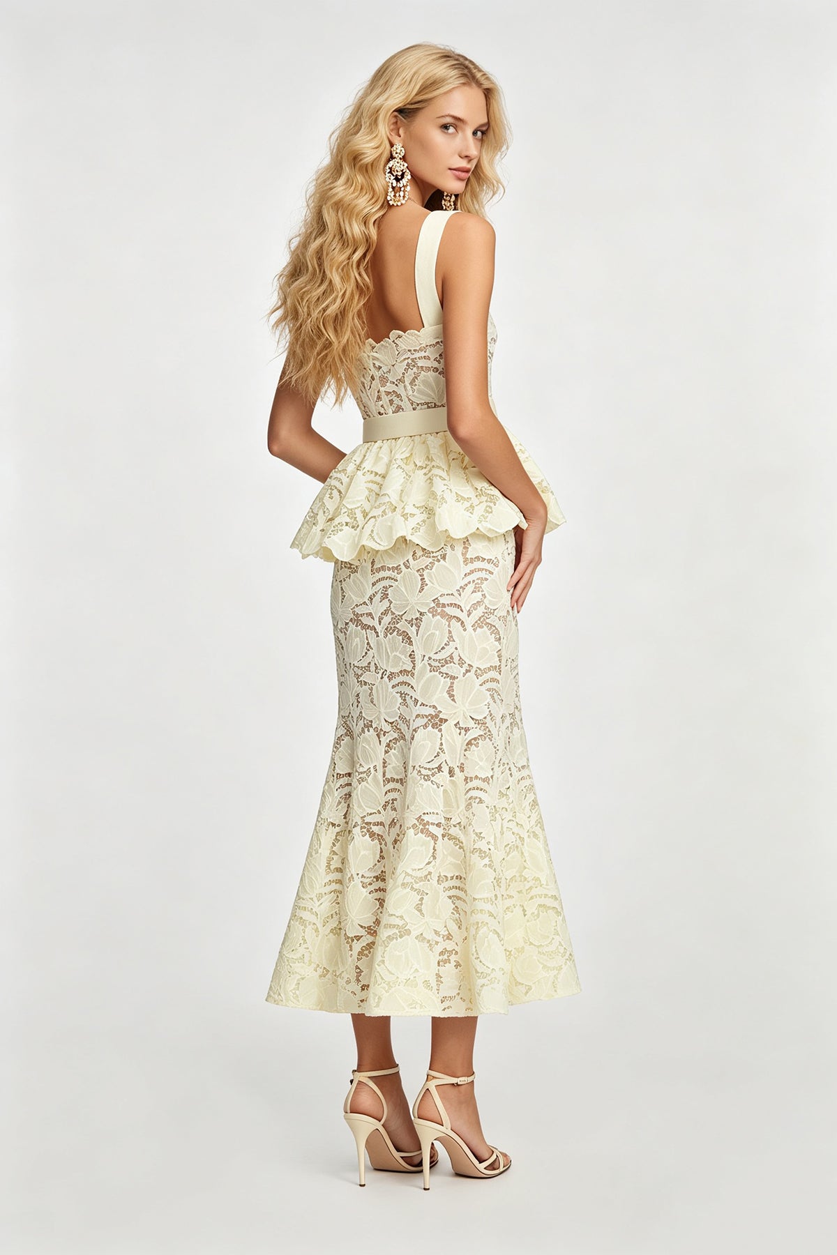 Women Summer Lace Sexy Formal Dress ESUNG