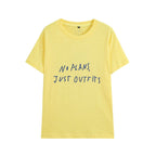 Letter Graphic Print Short Sleeved T shirt Loose Slimming All Matching Top for Women Howe