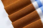 All Match Loose Slimming Contrast Color Striped Short Sleeved Knitwear Autumn Casual Bottoming Top Howe