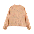 Autumn Women Clothing Polo Collar Long Sleeve Printed One Button Short Blazer SenDa