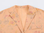 Autumn Women Clothing Polo Collar Long Sleeve Printed One Button Short Blazer SenDa