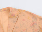 Autumn Women Clothing Polo Collar Long Sleeve Printed One Button Short Blazer SenDa