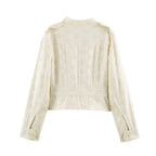 Women Clothing Autumn Casual All Matching Hollow Out Cutout Embroidered Coat SenDa