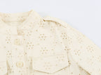 Women Clothing Autumn Casual All Matching Hollow Out Cutout Embroidered Coat SenDa