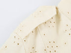 Women Clothing Autumn Casual All Matching Hollow Out Cutout Embroidered Coat SenDa