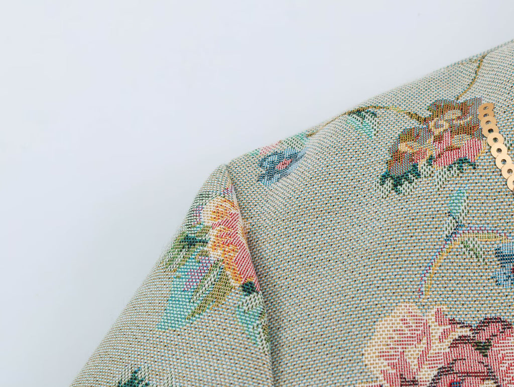 Women Clothing Autumn Jacquard Blazer Tops SenDa