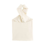 Women Clothing Autumn Stylish Graceful Simple Double Breasted Hanging Collar Vest SenDa