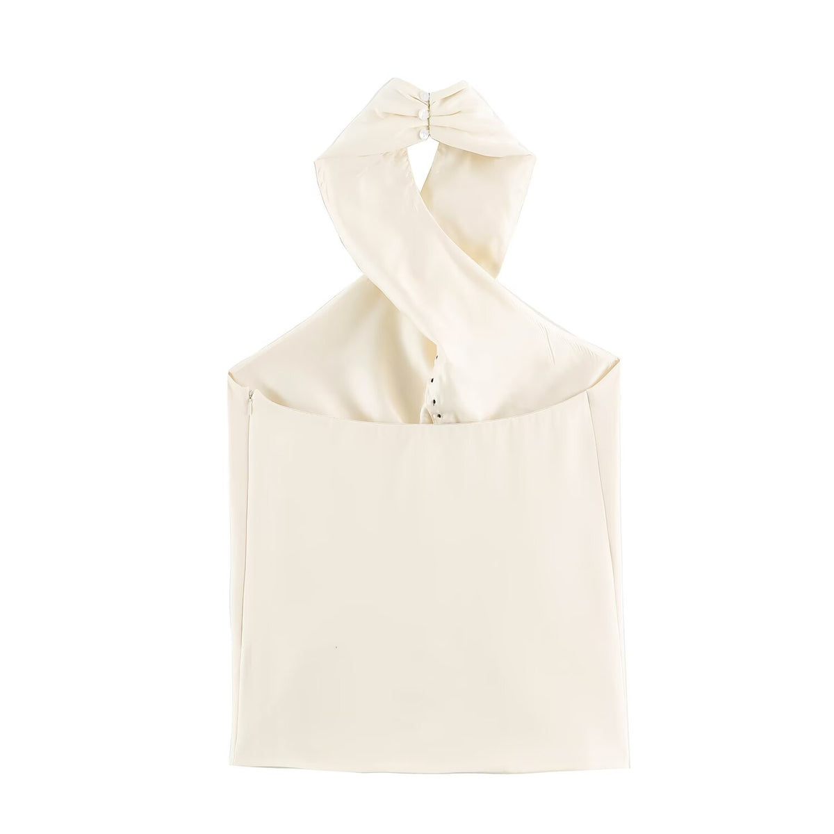Women Clothing Autumn Stylish Graceful Simple Double Breasted Hanging Collar Vest SenDa