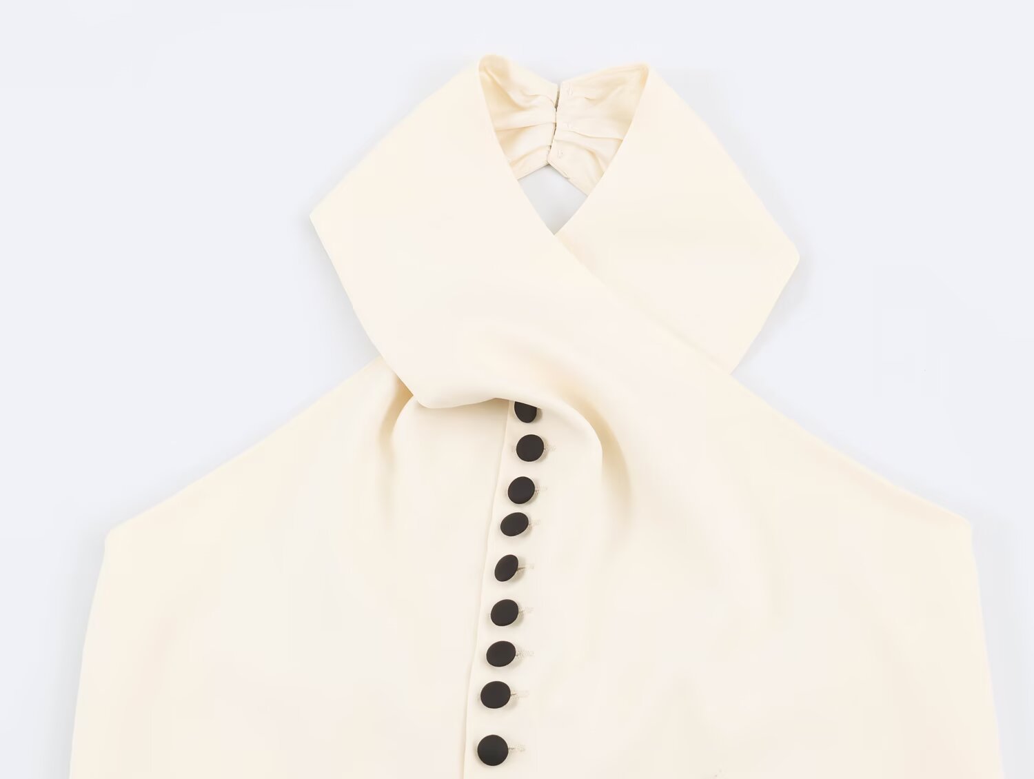 Women Clothing Autumn Stylish Graceful Simple Double Breasted Hanging Collar Vest SenDa