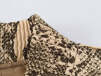 Women Clothing Autumn Loose Casual Stand Collar Snake Pattern Jacket Coat SenDa