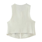 Summer Women Clothing Mori Heavy Industry Sleeveless Embroidered Vest CHEN