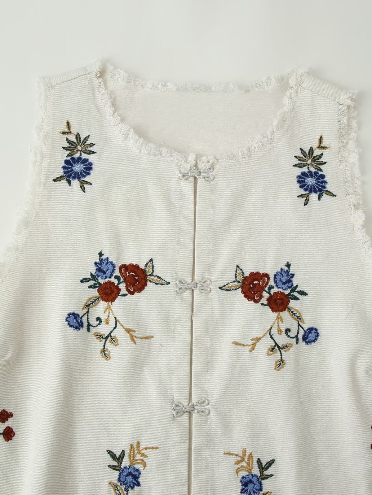 Summer Women Clothing Mori Heavy Industry Sleeveless Embroidered Vest CHEN