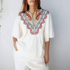 Fall Women Clothing Casual All Match Embroidered Solid Color Dress CHEN