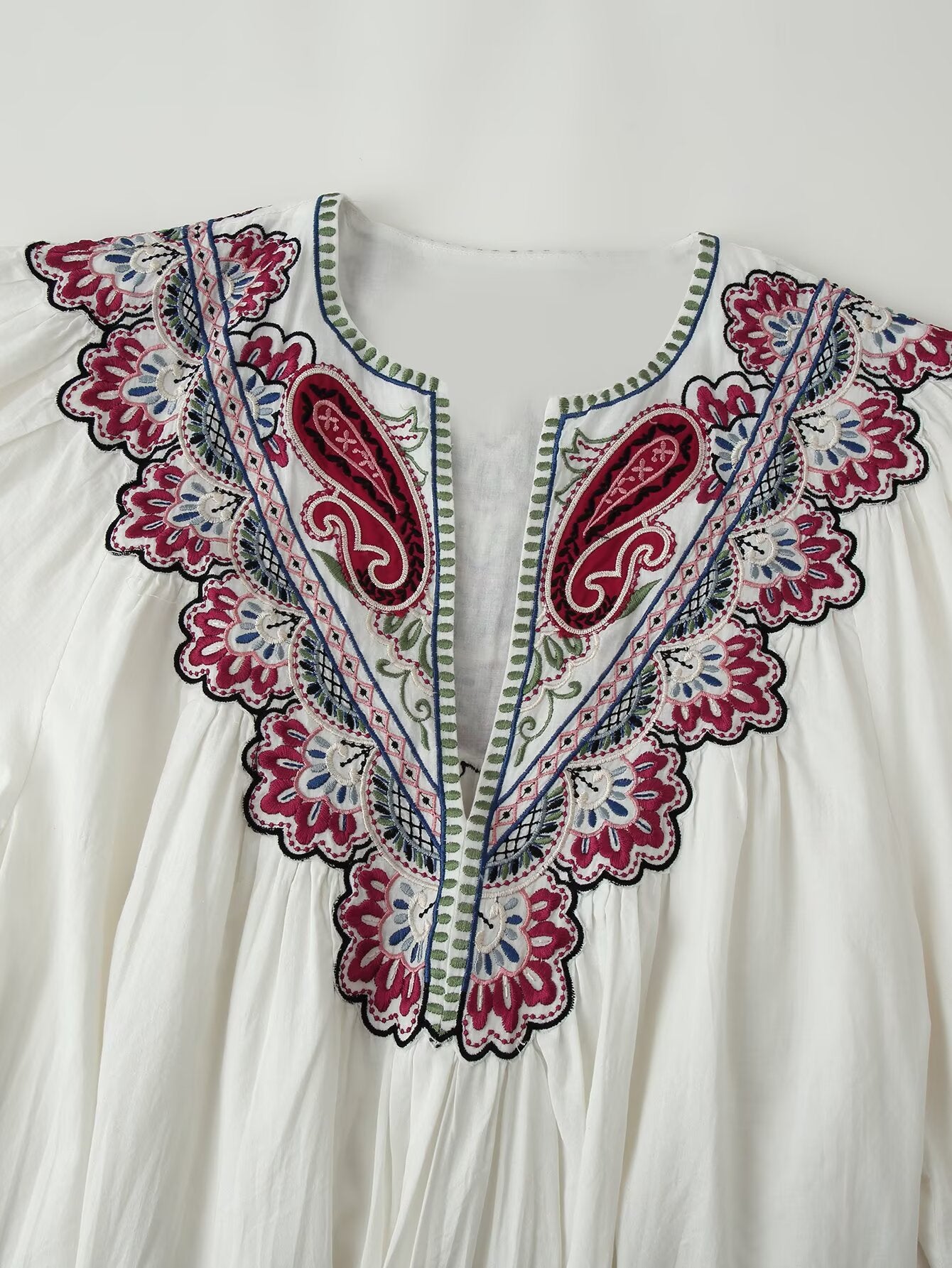 Fall Women Clothing Casual All Match Embroidered Solid Color Dress CHEN