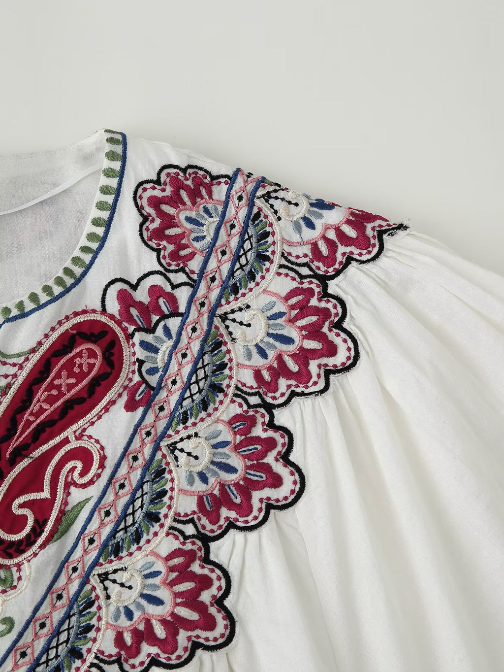 Fall Women Clothing Casual All Match Embroidered Solid Color Dress CHEN