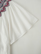 Fall Women Clothing Casual All Match Embroidered Solid Color Dress CHEN